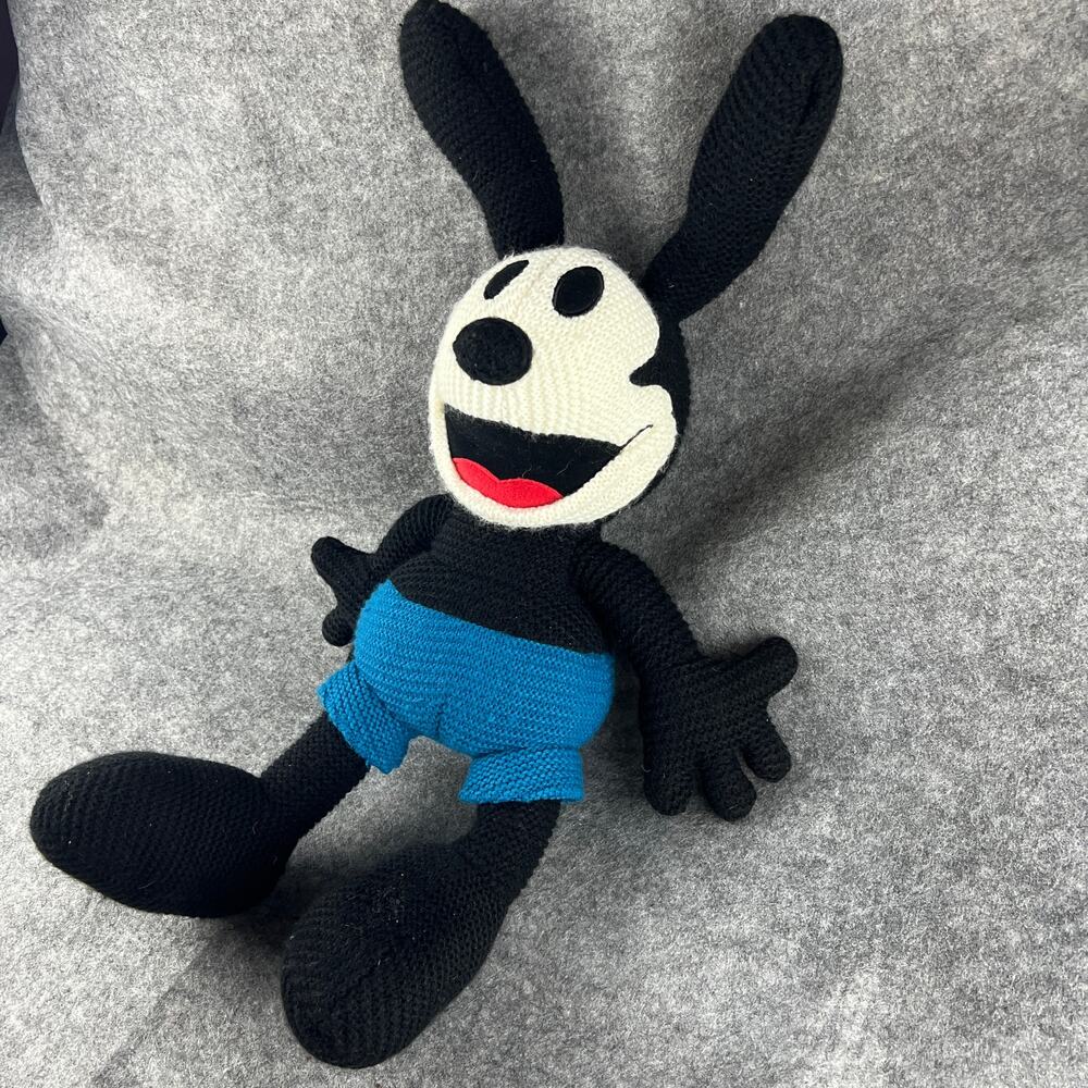 Retro Vintage Disney Parks‎ Oswald The Lucky Rabbit Crochet Knit Plush 18” Doll